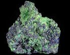 Sparkling Azurite Crystal Cluster with Malachite - Laos #69699-1